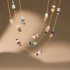 Natural Stone 316L Stainless Steel 18K Gold Plated Necklace And Bracelet Fashion Personality Jewelry