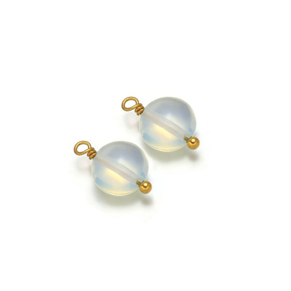 Natural Stone Stainless Steel Round Pendant Electroplated Diy Jewelry Bracelet Necklace Accessories