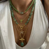 Natural Stone Stainless Steel Starfish Clavicle Chain Necklace For Women Electroplated Niche Light Luxury Non Fading