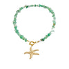 Natural Stone Stainless Steel Starfish Clavicle Chain Necklace For Women Electroplated Niche Light Luxury Non Fading