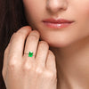 Natural Stone Sterling Silver Geometric Light Luxury Ring With Electroplating Treatment