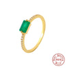 Natural Stone Sterling Silver Geometric Light Luxury Ring With Electroplating Treatment