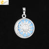 Natural Stone Sun And Moon Pendant Necklace With Alloy Accessories Electroplated Minimalist Crystal Jewelry