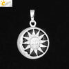 Natural Stone Sun And Moon Pendant Necklace With Alloy Accessories Electroplated Minimalist Crystal Jewelry