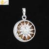 Natural Stone Sun And Moon Pendant Necklace With Alloy Accessories Electroplated Minimalist Crystal Jewelry