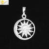 Natural Stone Sun And Moon Pendant Necklace With Alloy Accessories Electroplated Minimalist Crystal Jewelry