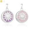 Natural Stone Sun And Moon Pendant Necklace With Alloy Accessories Electroplated Minimalist Crystal Jewelry