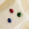 Natural Style Copper Necklace With Transparent Line And Zircon Inlaid Drop Pendant Delicate Clavicle Chain