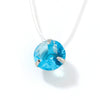 Natural Style Copper Necklace With Transparent Line And Zircon Inlaid Drop Pendant Delicate Clavicle Chain