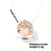 Natural Style Copper Necklace With Transparent Line And Zircon Inlaid Drop Pendant Delicate Clavicle Chain