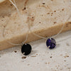 Natural Style Copper Necklace With Transparent Line And Zircon Inlaid Drop Pendant Delicate Clavicle Chain
