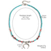 Natural Turquoise Beaded Jewelry Geometric Bohemian Style Double Layer Drop Pendant Necklace With Electroplating