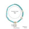Natural Turquoise Beaded Jewelry Geometric Bohemian Style Double Layer Drop Pendant Necklace With Electroplating
