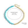 Natural Turquoise Beaded Jewelry Geometric Bohemian Style Double Layer Drop Pendant Necklace With Electroplating