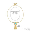 Natural Turquoise Beaded Jewelry Geometric Bohemian Style Double Layer Drop Pendant Necklace With Electroplating