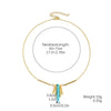 Natural Turquoise Beaded Jewelry Geometric Bohemian Style Double Layer Drop Pendant Necklace With Electroplating