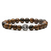Natural White Pine Blue Pine Elastic String Beaded Handmade Agate Bracelet With Animal Zodiac Pattern For Men And Women
