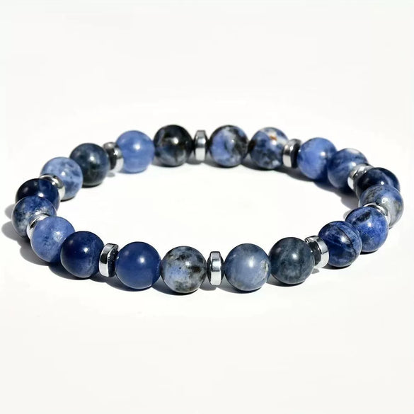 Natural White Pine Blue Pine Elastic String Beaded Handmade Agate Bracelet With Animal Zodiac Pattern For Men And Women