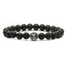 Natural White Pine Blue Pine Elastic String Beaded Handmade Agate Bracelet With Animal Zodiac Pattern For Men And Women