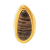 Natural Wood Grained Stone Drop Ring For Women Light Luxury Ring Jewelry Plated With 18K Real Gold Electroplated Stainless Steel