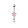Navel Buckle Piercing Navel Nail Stainless Steel Copper With New Zircon Geometric Hip Hop Style Electroplated