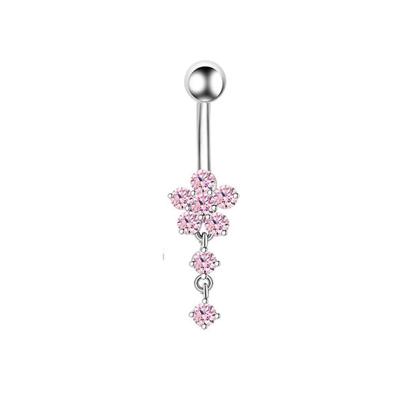 Navel Buckle Piercing Navel Nail Stainless Steel Copper With New Zircon Geometric Hip Hop Style Electroplated