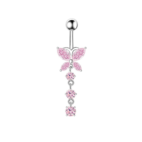 Navel Buckle Piercing Navel Nail Stainless Steel Copper With New Zircon Geometric Hip Hop Style Electroplated