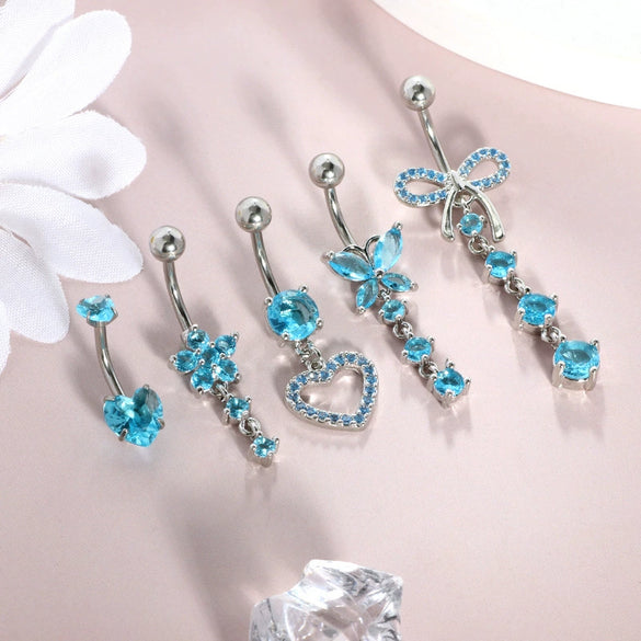 Navel Buckle Piercing Navel Nail Stainless Steel Copper With New Zircon Geometric Hip Hop Style Electroplated