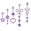 Navel Buckle Piercing Navel Nail Stainless Steel Copper With New Zircon Geometric Hip Hop Style Electroplated