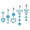Navel Buckle Piercing Navel Nail Stainless Steel Copper With New Zircon Geometric Hip Hop Style Electroplated