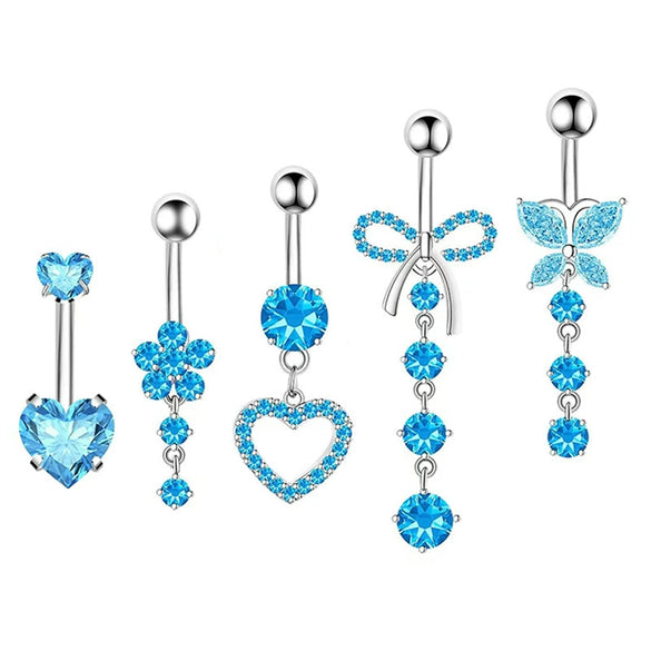 Navel Buckle Piercing Navel Nail Stainless Steel Copper With New Zircon Geometric Hip Hop Style Electroplated