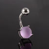 Navel Ornament Stainless Steel Geometric Polished Unisex Candycolored Outer Tooth Navel Ring Frosted Navel Button Piercing