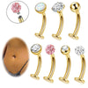 Navel Piercing Stainless Steel Geometric Style Electroplating Multidiamond Unisex