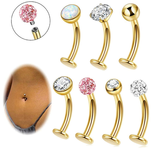 Navel Piercing Stainless Steel Geometric Style Electroplating Multidiamond Unisex