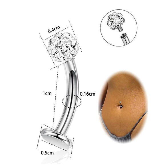 Navel Piercing Stainless Steel Geometric Style Electroplating Multidiamond Unisex