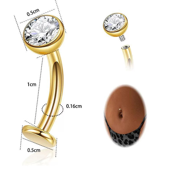 Navel Piercing Stainless Steel Geometric Style Electroplating Multidiamond Unisex