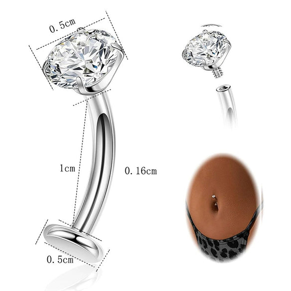 Navel Piercing Stainless Steel Geometric Style Electroplating Multidiamond Unisex