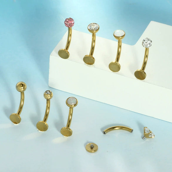 Navel Piercing Stainless Steel Geometric Style Electroplating Multidiamond Unisex