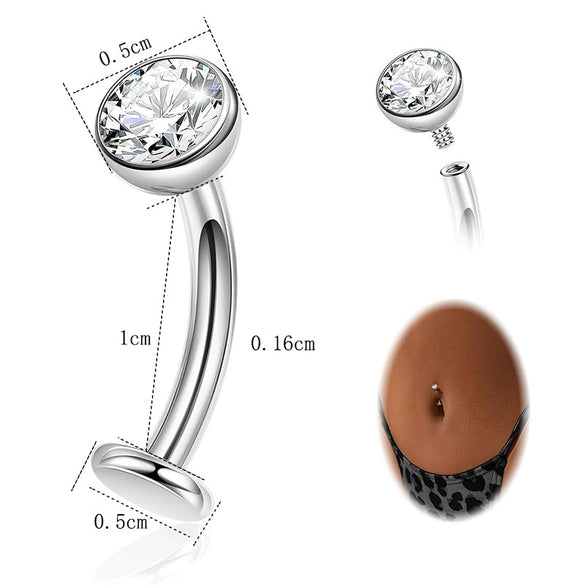 Navel Piercing Stainless Steel Geometric Style Electroplating Multidiamond Unisex