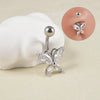 Navel Ring Copper Inlaid Zircon Stainless Steel Butterfly Style
