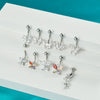 Navel Ring Copper Inlaid Zircon Stainless Steel Butterfly Style