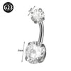 Navel Ring Heartshaped Zircon G23 Titanium Geometric Style