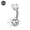 Navel Ring Heartshaped Zircon G23 Titanium Geometric Style