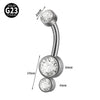 Navel Ring Heartshaped Zircon G23 Titanium Geometric Style