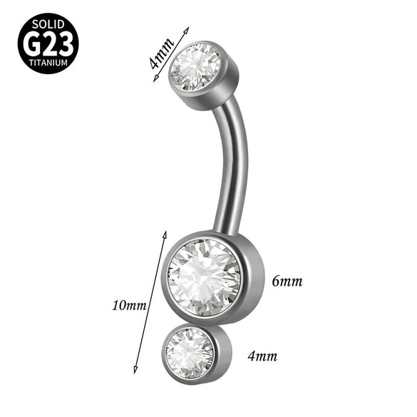 Navel Ring Heartshaped Zircon G23 Titanium Geometric Style