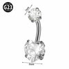 Navel Ring Heartshaped Zircon G23 Titanium Geometric Style
