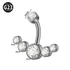 Navel Ring Heartshaped Zircon G23 Titanium Geometric Style
