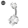 Navel Ring Heartshaped Zircon G23 Titanium Geometric Style