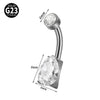 Navel Ring Heartshaped Zircon G23 Titanium Geometric Style