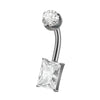 Navel Ring Heartshaped Zircon G23 Titanium Geometric Style